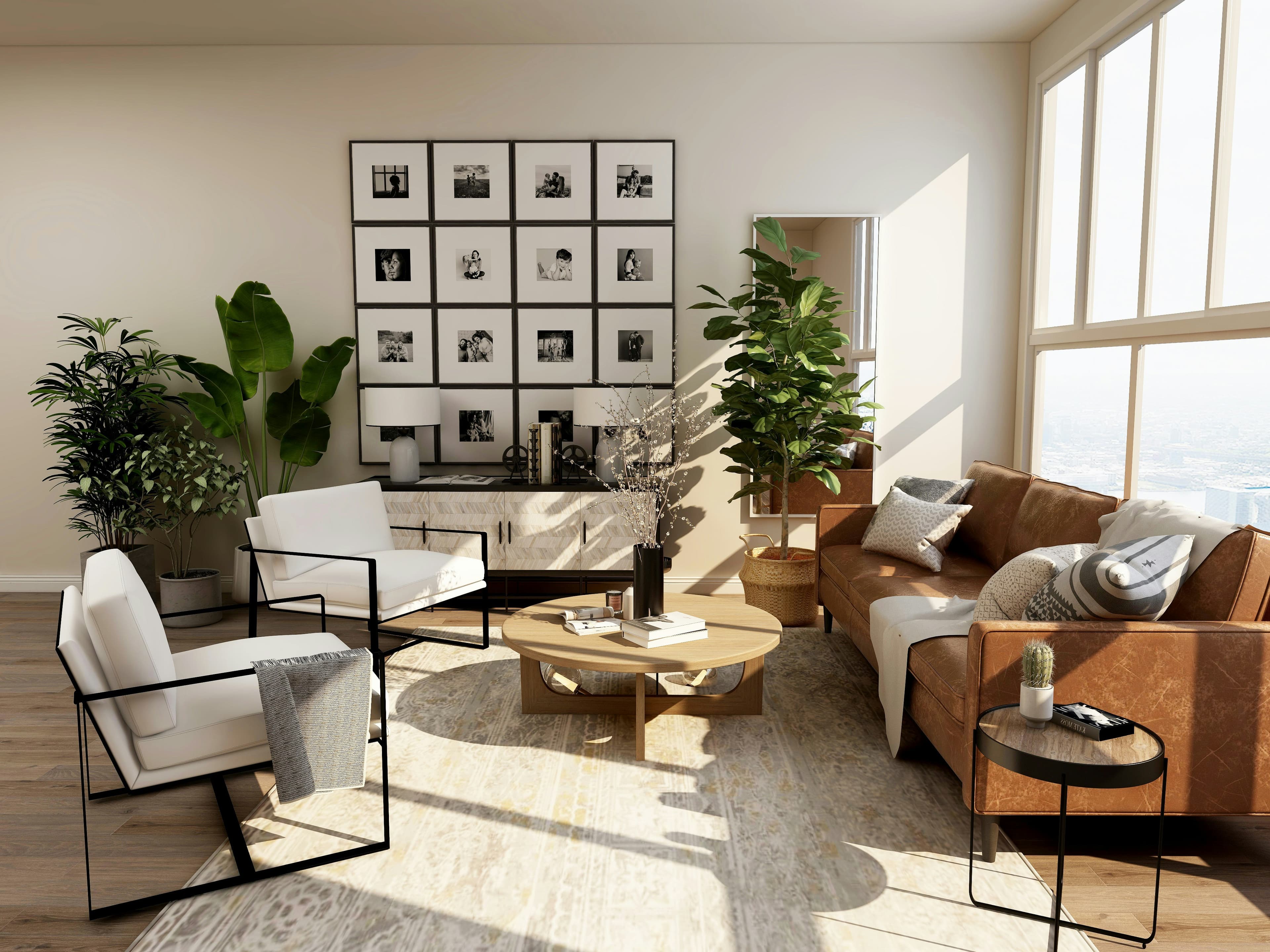 Renovated open-plan living space