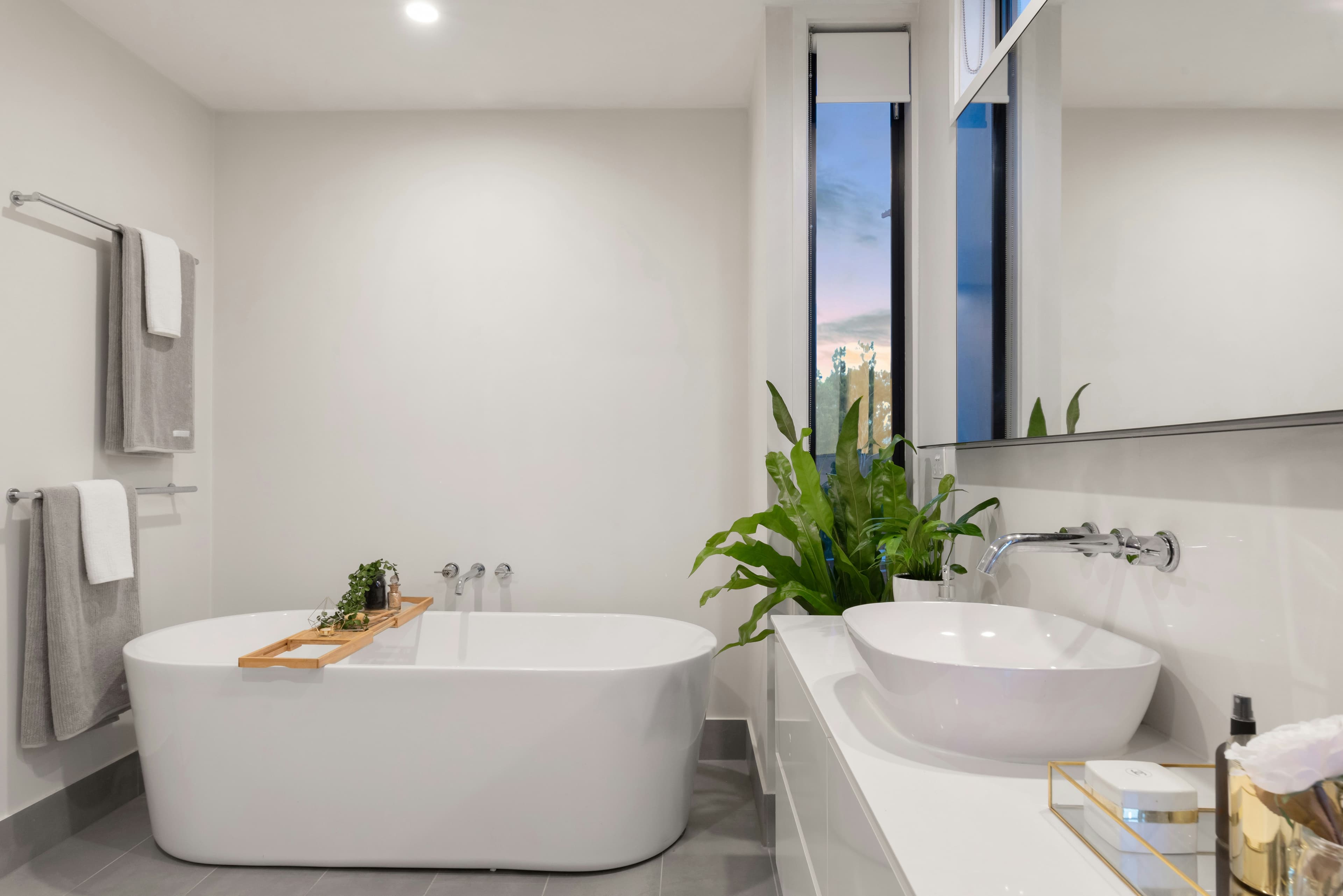 Modern bathroom with walk-in shower